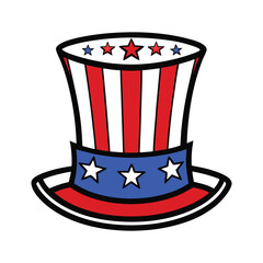 fourth of july hat vector art illustration