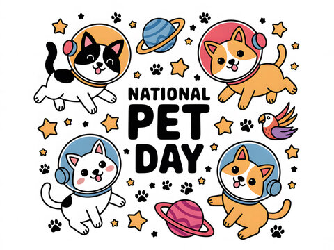 Cute Pets in Space Celebrates National Pet Day - Powered by Adobe