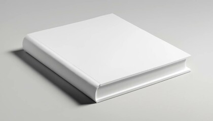 Fototapeta premium Clipart 3D de livre blanc fermé, mockup isolé sur fond blanc. Simple épuré lecture.