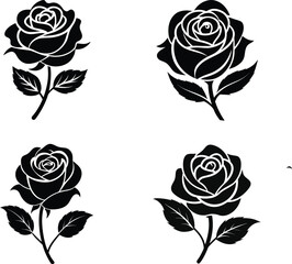 set of roses vector