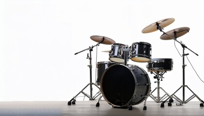 콘서트를 위한 밴드 장비가 놓여있는 이미지