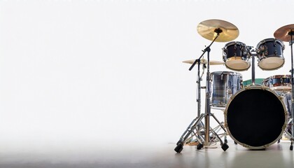 콘서트를 위한 밴드 장비가 놓여있는 이미지