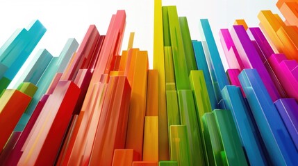 A colorful graph of many different colored rectangles shape