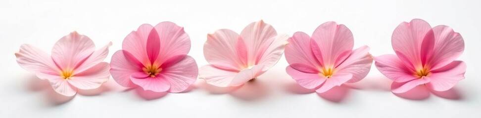 Obraz premium Delicate flower petals unfolded on a pure white surface, simplicity, petal, nature