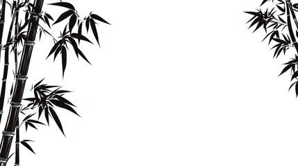 Naklejka premium Bamboo plants graphic border design