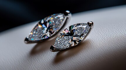 Elegant marquise cut diamond earrings showcasing brilliant clarity and sparkle