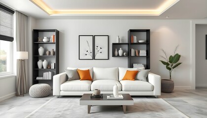 modern living room with sofa