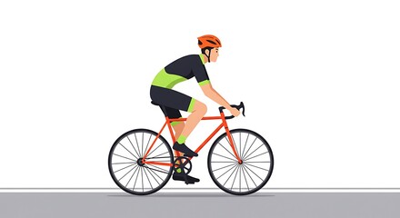 Obraz premium Cyclist Riding Red Bicycle on Road for Fitness and Transportation