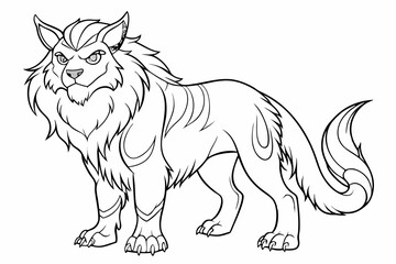 coloring page line art black sihouette vector