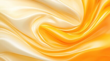 Abstract yellow and white wave design, smooth flowing lines gradient background