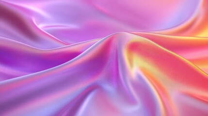 Obraz premium Luxurious pink and yellow silk fabric texture, elegant folds drapes for fashion design interior decor