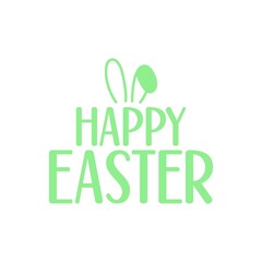 Happy Easter typography clip art design on plain white transparent isolated background for card, shirt, hoodie, sweatshirt, apparel, tag, mug, icon, poster or badge