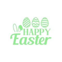Happy Easter typography clip art design on plain white transparent isolated background for card, shirt, hoodie, sweatshirt, apparel, tag, mug, icon, poster or badge