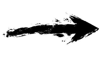 Obraz premium Abstract black grunge arrow on white background. Black arrow marker isolated with a hand-drawn effect on a white background. 