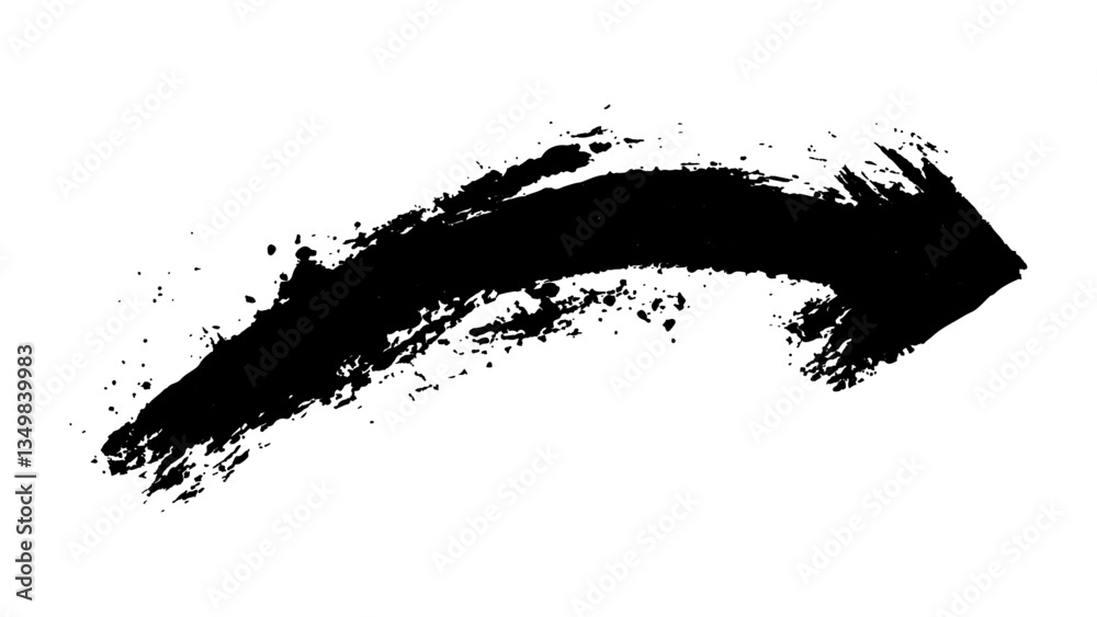 Poster abstract black grunge arrow on white background. black arrow marker isolated with a hand-drawn effec