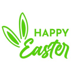 Fototapeta premium Happy Easter typography clip art design on plain white transparent isolated background for card, shirt, hoodie, sweatshirt, apparel, tag, mug, icon, poster or badge