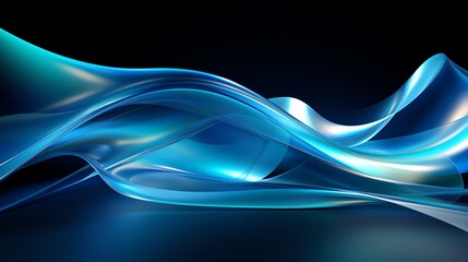 Fototapeta premium Abstract Blue Light Waves Background with Elegant Curved Lines