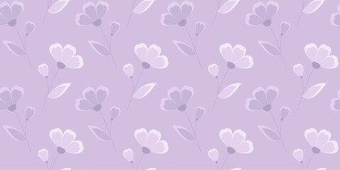 Seamless repeating pattern with lilac flowers