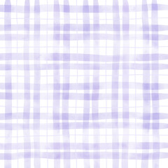 Purple Plaid Gingham Hand Drawn Background Pattern Overlay
