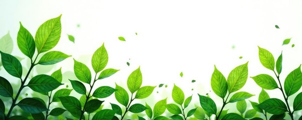 Obraz premium Foliage with stems and leaves isolated on white background, texture, stems