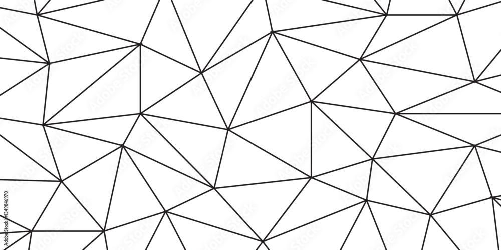 Poster Geometric low poly graphic. Background of triangular facets. editable stroke width, grey gradient abstract triangle seamless pattern from network triangular cells, wallpaper background design.	