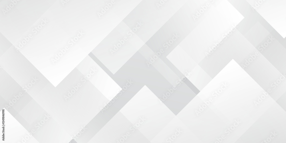 Poster Modern Abstract white and gray transparent background with squares shapes.Space futuristic design concept.Decorative web layout or poster, banner. white paper texture Gray background .	