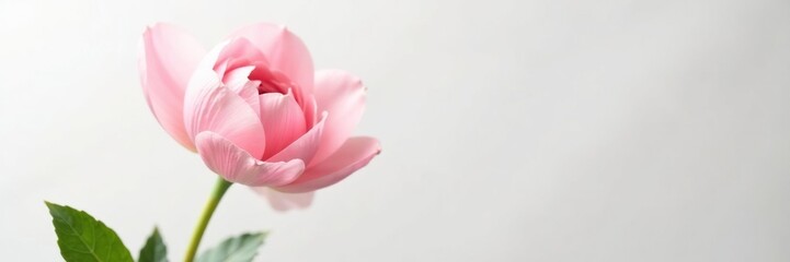 Fototapeta premium Delicate flower with soft petals on a white background, nature, floral, flowers