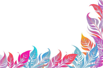 PNG Tropical leaves border backgrounds pattern nature.