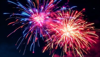 Vibrant Fireworks Display at Night