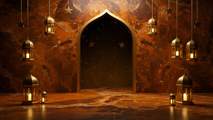 Islamic background texture with Lanterns