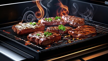 grilled meat on the grill