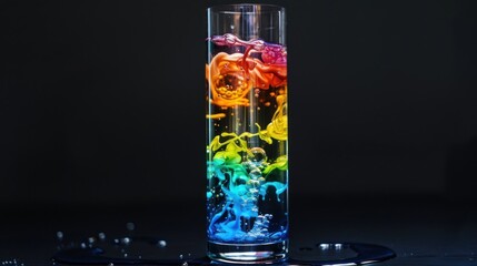 Rainbow Liquid in Glass