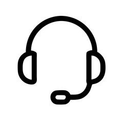 Obraz premium Vector icon of headset, headphones with microphone for digital design on transparent background. 