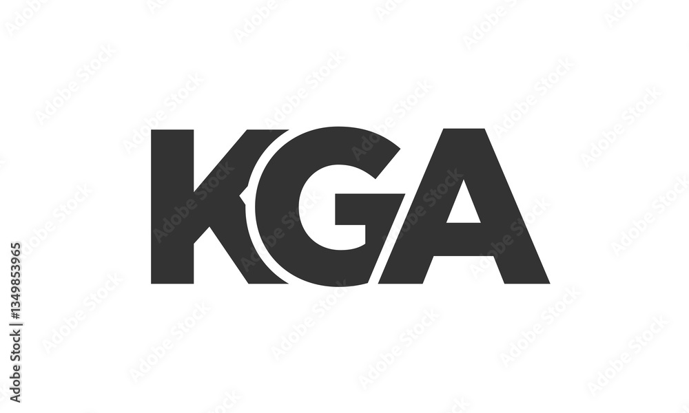 Fototapete kga logo design template with strong and modern bold text. initial based vector logotype featuring s