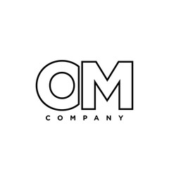Letter O and M, OM logo design template. Minimal monogram initial based logotype.