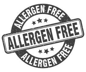 allergen free stamp. allergen free label. round grunge sign