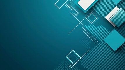 Abstract Geometric Teal: A clean and modern background with geometric shapes in shades of teal and white, creating a dynamic and visually appealing abstract design.