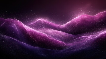 Abstract Digital Mountains, Purple and Pink Particles, Background Image, Design Element
