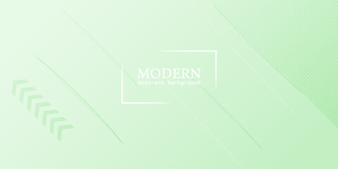 White abstract wide banner background with green geometric shapes. Minimal geometric. Modern futuristic concept. Suit for cover, header, business, presentation