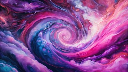 Fototapeta premium Abstract Pink Purple Swirl Painting, Close Up Dreamy Art, Soft Hues