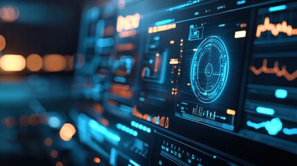 Fototapeta premium Futuristic Tech Interface: A Stunning Display of Data Visualization