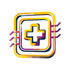 Obraz premium Medical microchip icon in digital healthcare design