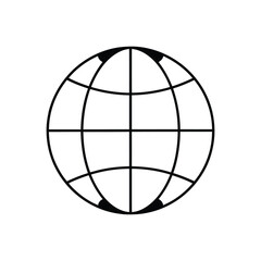 Black and White Globe Icon for Global Connectivity and Internet Symbol, Globe Icon, Internet Icon, vector