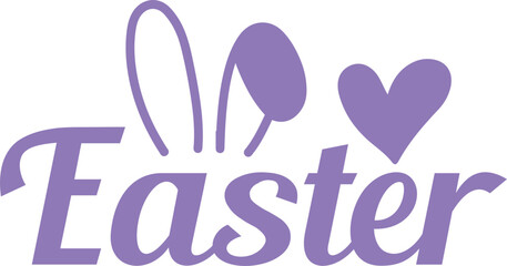 Easter typography clip art design on plain white transparent isolated background for card, shirt, hoodie, sweatshirt, apparel, tag, mug, icon, poster or badge