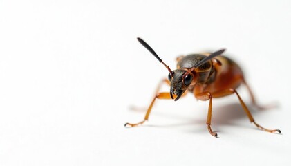 Close-up of single insect on pure white background, clean, bug, creepy crawly