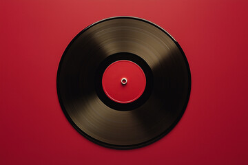 Obraz premium Vintage vinyl record isolated on a burgundy background