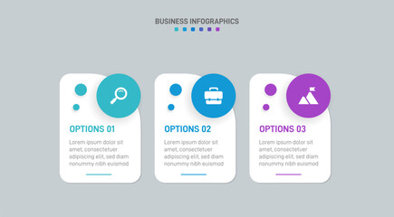 Horizontal progress bar featuring 3 arrow-shaped elements, symbolizing three six stages of business strategy and progression. Clean timeline infographic design template. Vector for presentation