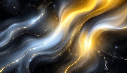 Obraz premium Abstract Gold and Silver Swirls Background Image