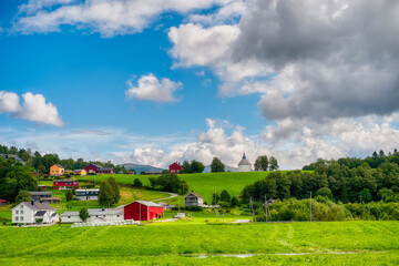 Fototapeta premium Vinjeora is a village in Heim Municipality, Trøndelag county, Norway.