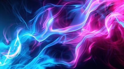 Fototapeta premium D illustration Abstract digital neon graphic smoke light background. Generate AI image